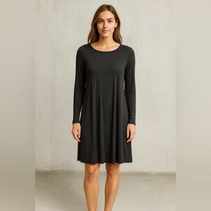 J CREW Slinky Knit Long Sleeve Dress M Black